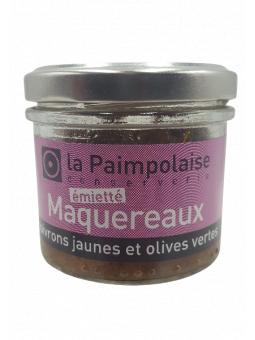 EMIETTE DE MAQUEREAUX Poivrons Jaunes et Olives Vertes -  LA PAIMPOLAISE - 90 gr