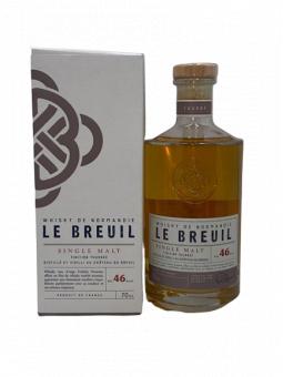 Whisky de Normandie "LE BREUIL" Single Malt Finition TOURBE sous étui - 46°vol - 70cl