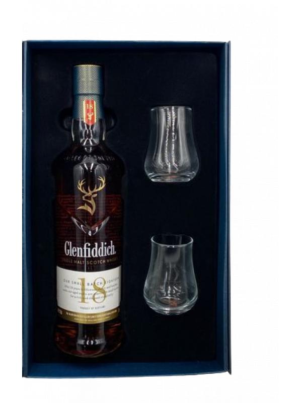 GLENFIDDICH 18 ans - Coffret 2 verres - 40°vol - 70cl