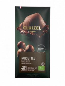 TABLETTE CHOCOLAT GRAND LAIT 48% NOISETTES - Michel CLUIZEL - 100gr