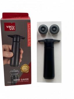 VACUVIN GIFTPAK NOIR 1 pompe et 2 bouchons