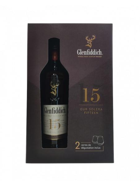 COFFRET GLENFIDDICH 15 ans + 2 Verres - 40°vol - 70cl