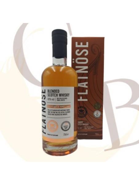 FLATNOSE -Etiquette Blanche-Blended Scotch -sous étui -43°vol - 70cl